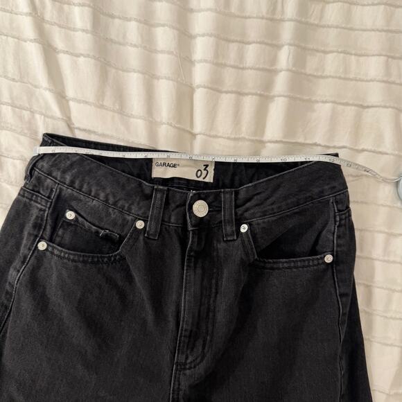 Garage Black High Rise Straight Leg Jeans Women's 03 Grunge Y2K Cropped Indie - Picture 6 of 16